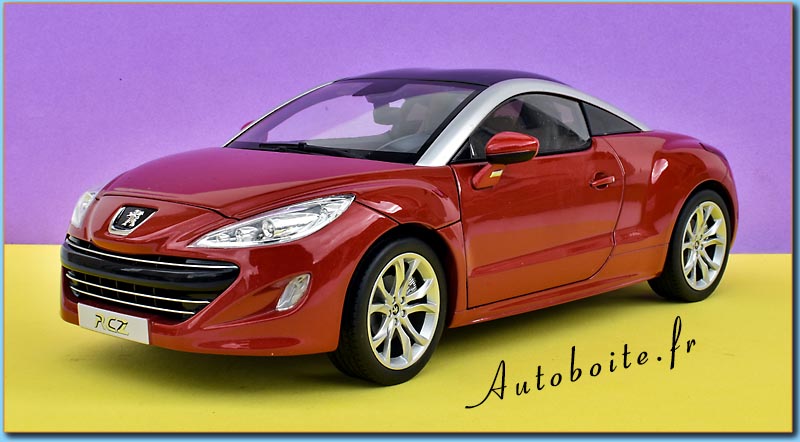 Peugeot RCZ 2010 rouge Tourmaline de NOREV au 1/18 ème avant gauche